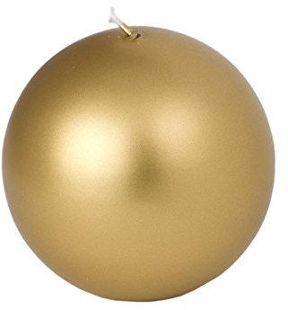 100 mm Durchmesser Kugel Kerze gold glänzend Kugelkerzen Kugel