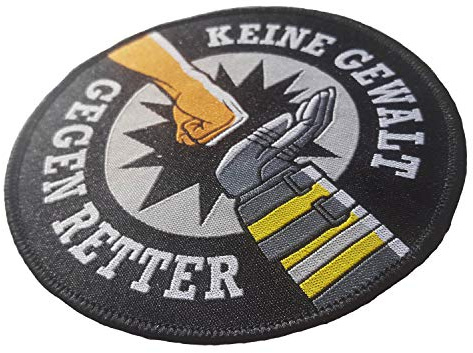 Aufnäher Keine Gewalt gegen Retter als edles Emblem rund 10 cm