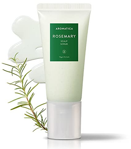 AROMATICA Rosemary Scalp Scrub 5.82oz / 165g, Sulfate-Free, Silicone-Free, Vegan, Scalp Cleansing with Salt Granules, Invigorates and Exfoliates Scalp, Micro-Exfoliate