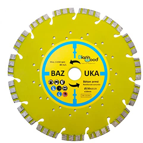 DIAMWOOD EXPERT EN EQUIPEMENT - Disque diamant PRO 230 x Al. 22,23 x Ht. 10 mm béton armé, béton, matériaux de construction - BAZOUKA