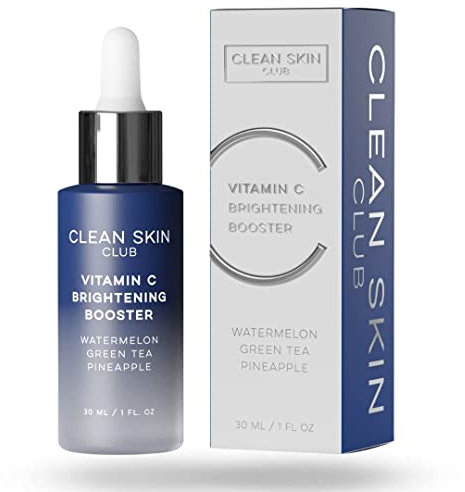 Clean Skin Club Vitamin C Serum & Brightening Booster, Vitamins A, E, D & K, Anti Aging Collagen Clear Facial Care, Glow, Scars, Sun Damage, Age