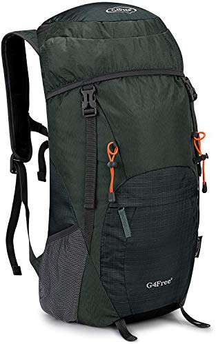 G4Free 40 l ryggsäck, vikbar vandringsryggsäck, ultralätt, rivbeständig, resa, camping, vandring, dagtursväska för män, kvinnor