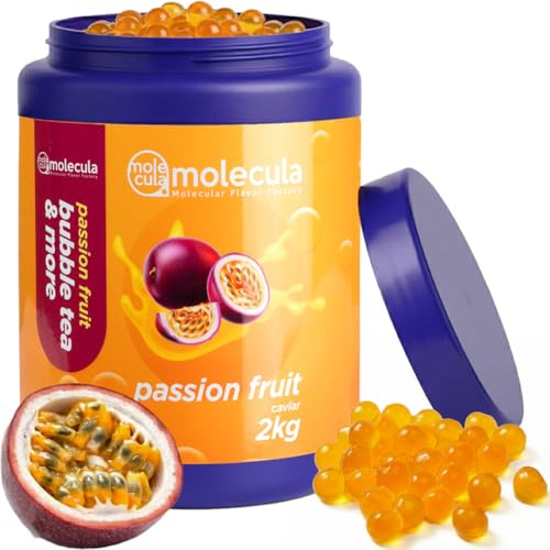 Popping Boba I Molekularer Kaviar Bubble Tea, Bubbles, Bubble tea Perlen 2kg I Passionsfrucht