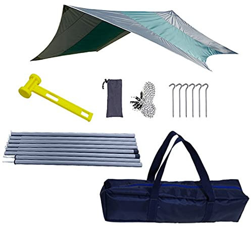 0℃ Outdoor Campingplane Hexagon Tarp wasserdichte, Picknickmatte Strandmatten Oxford wasserdichte Zeltplane, Hochdichtem Camping Zelt Tarp für Camping, Angeln, Touren,Grün
