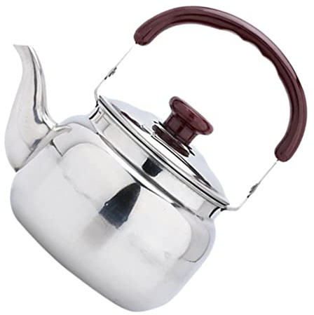 BESPORTBLE 500ML Edelstahl Wasserkessel Flötenkessel Gasherd Pfeifender Teekessel Vintage mit Griff für Küche Wandern Picknick Camping Gasherd Silber