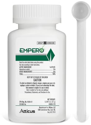 Atticus Empero Nutsedge Killer (1.33 oz) Halosulfuron-Methyl 75% Turf Herbicide - Kills Nut Grass in Established Lawns, Ornamental Turfgrass, & Landscape Areas