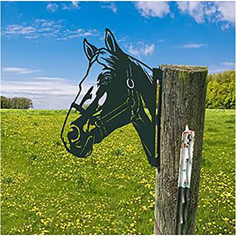 Adornos de jardín de Caballo de Metal para Vallas Decoraciones al Aire Libre para el hogar Caballo Animales Decoración de jardín Esculturas de oxidadas Siluetas de árbol Patio Arte de Pared de Regalo