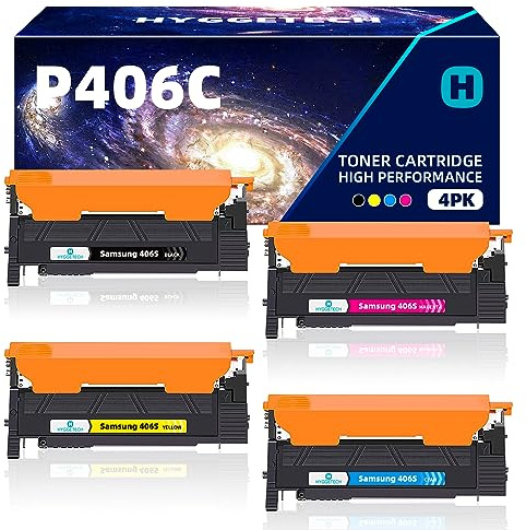 Hyggetech CLT-406S Toner Kompatibel für Samsung CLT-K406S CLT-P406C, 4er-Pack