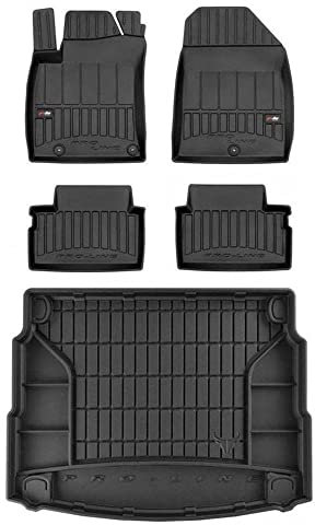 MOTOS Satz Gummifußmatten und Kofferraummatten passend für Hyundai i30 III ab 2017 Hatchback, unterer Laderaumboden Verbessern Sie Ihren Reisekomfort mit Antirutschmatte Auto 3D- Allwetter fußmatten A