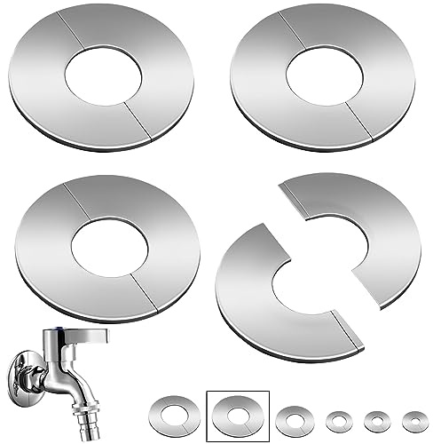 SWTYExt 4 stycken värmerör, rosett, 51 mm, rosetter, skydd, vattenur, täckrosett, rostfritt stål, rörmanschetter, värmerör, skydd, delat rörskydd ventillock, rosett för tvättställ, rör
