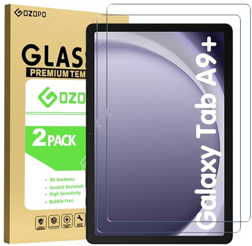 GOZOPO 2-Pack for Galaxy Tab A9+ / A9 Plus / A11+ / A11 Plus (11 inch) Screen Protector, HD Clear Tempered Glass Film