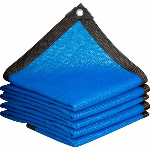 DGSFES Blu Rete Ombreggiante Con Occhielli,85% Tenda da Sole Traspirante per Esterno Vela Ombreggiante Impermeabile per Serra Balconi Patio Pergola,6X10m Telo Ombreggiante