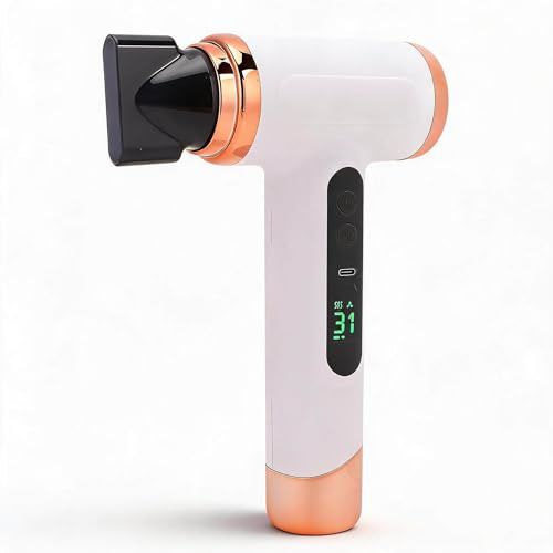 Secador de Pelo con Batería de 15600 MAh, Secador de Pelo Inalámbrico, Secador de Pelo Recargable por USB Portátil con Carga USB, Viento Frío y Caliente de 200 W para Dormitorio