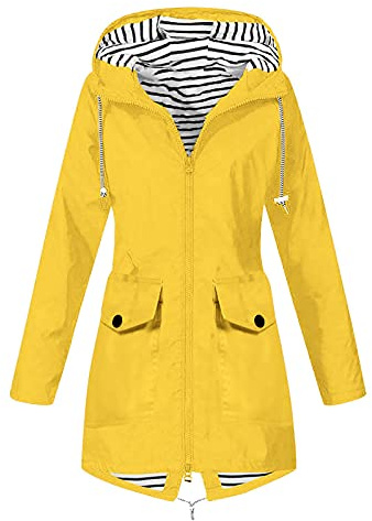 KOG Übergangsjacke Damen Regenjacke Wasserdicht Regenmantel Windbreaker mit Kapuze Fahrradjacke Regencape Regenjacken Windjacke Wanderjacke Outdoor Jacken Radjacke Regenponcho Große Größe S - 5XL