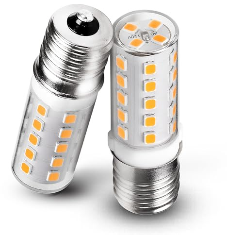 LED 8206232A Microwave Oven Light Bulbs 4W Equivalent 40W 450lm Dimmable E17 LED Intermediate Base Bulb for Range Hood Refrigerators Appliance Light Lava Lamp Salt Lamp Bulb, Warm White 3000K, 2 Pack