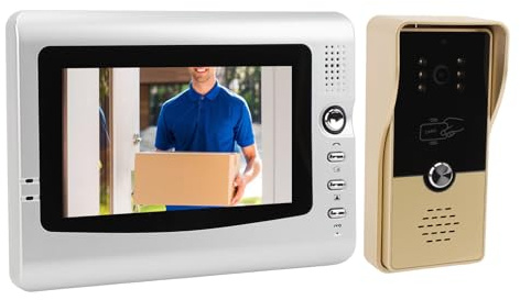 Kabelgebundenes Video-Gegensprechsystem, Türklingelkamera mit 7-Zoll-Display, 2-Wege-Gegensprechanlage, Kabelgebundene Video-Türklingel, Unterstützt Infrarot-Nachtsicht, 120°
