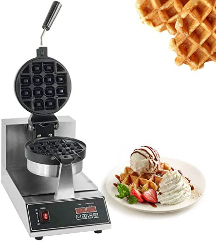 Commercial Belgian Waffle Maker Electric Iron Nonstick Flip Waffle Cones Bowl Machine for Household Bakeries Snack Bar