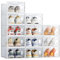 Caja de zapatos – 12 cajas de almacenamiento de zapatos, organizador de zapatos apilable de plástico transparente, zapatero con puertas para mujeres/hombres, almacenamiento de zapatos para Reino Unido