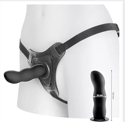 Strap On Indossabile In Silicone Nero Con Mutandina Regolabile Per Coppie Uomo Donna