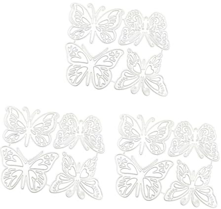 NUOBESTY 3 Sätze Schmetterlingsmesserform Stanzmaschine Stanzplatten Karte Party DIY Stanzformen DIY Bastelschablone Stanzformen Stahl Mit Hohem Kohlenstoffgehalt 4 Stück * 3
