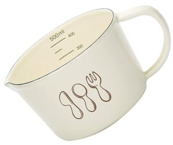 ABOOFAN Capacity Scaled Cup Enamel Measuring Mug Baking for Measuring Mark Enamel Mug