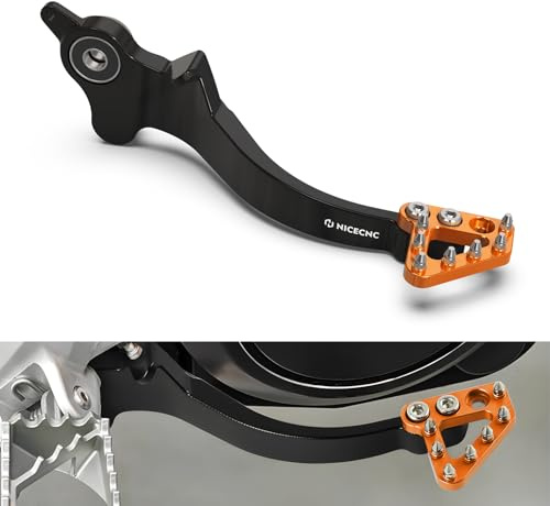 NICECNC Hinterradbremshebel mit verdicktem vergrößertem Anti-Rutsch Pedal Compatible with Husqvarna 701 Enduro 2016-2019, Compatible with 690 Enduro R 2011-2018, Aluminium,Siehe Passform,Orange