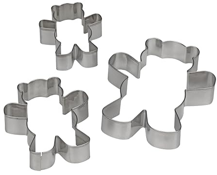 Tala Juego de cortadores de galletas de oso de peluche, paquete de 3 cortadores de acero inoxidable en tamaños de 11 cm, 8,5 cm y 6,5 cm, ideal para galletas, fondant, sándwiches y más