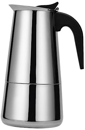 KOCKSHION Edelstahl Kaffeekocher Tragbarer Kaffee Pot Lebensmittelgeeignet Benutzerfreundlich Für Zuhause Und Büro Für Cappuccinos Und Lattes