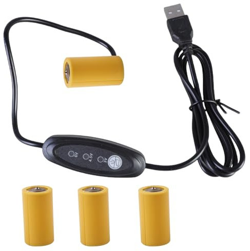 CeaBulo Câble D'éliminateurs Batterie d'alimentation USB LR14 C Remplacez Les Piles 2-4pcs 1 5 V LR14 C pour Une Décoration Alimentée par Batterie