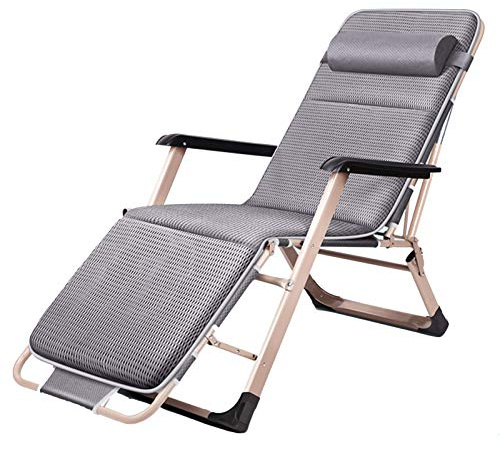 Lsoiup Sonnenliegestuhl mit 180-Grad-Flachdesign, Verstellbarer, klappbarer Gartenliegestuhl, abnehmbares Kissenkissen