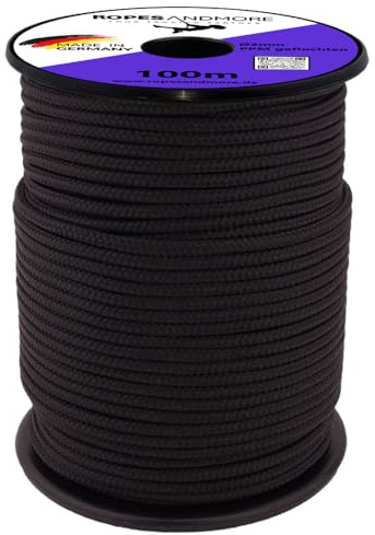 Polypropylenseil 3mm geflochten – 100 m Allzweckseil in 30+ Farben – leicht, reißfest & UV-beständig für Deko, Garten & DIY – Ropes and More (Schwarz)