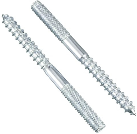 TA-VIGOR 20Pcs Hanger Bolts, M6x70mm Double Headed Bolts Self Tapping Screw, Double Ended Dowel Screws for Wood Joint Furniture