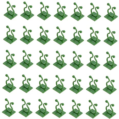 Luxshiny 100piezas Clips De Fijación para Plantas Trepadoras Ganchos Adhesivos Soporte Jardín Verde Mediano para Enrejado y Tutores