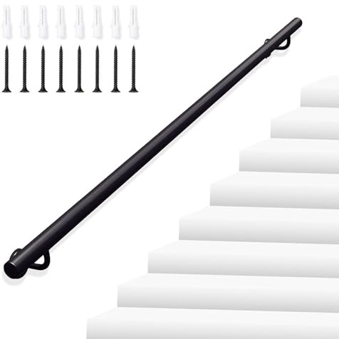 MSHGSKU Ringhiera per Scale, corrimano in Ferro battuto - 1 m, 150 cm, 240 cm, 3 m, 4 m, 6 m, corrimano per Veranda, corrimano per Scale Interne ed Esterne (3 piedi/90 cm)
