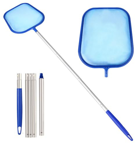 Generisch Kescher Pool, 150cm Lang-Teichkescher Mit Teleskopstange, Feinmaschig - Für Teich, Algen & Pool,Algenkescher Nylon-Netz