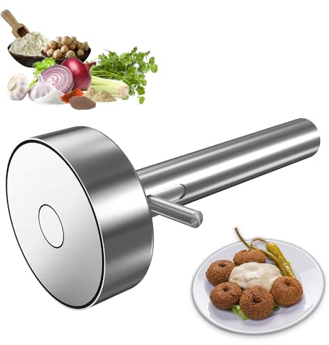 Molde de acero inoxidable para albóndigas, cuchara Falafel con agujero, 5,75 cm de diámetro, herramienta de cocina profesional para hacer falafel