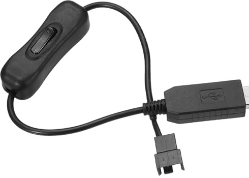 sourcing map Adaptador de ventilador USB de 12 V, entrada de 5 V, salida de 5 a 12 V CC con interruptor de encendido/apagado PWM a USB, cable adaptador de 11.8 pulgadas para ventiladores de