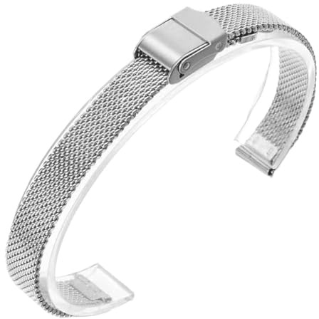 Snabbspännande klockarmband i rostfritt stål i storlekarna 8 mm, 10 mm, 12 mm, 13 mm, 14 mm, 15 mm, 16 mm, universellt designat damarmband(Silver,14mm)