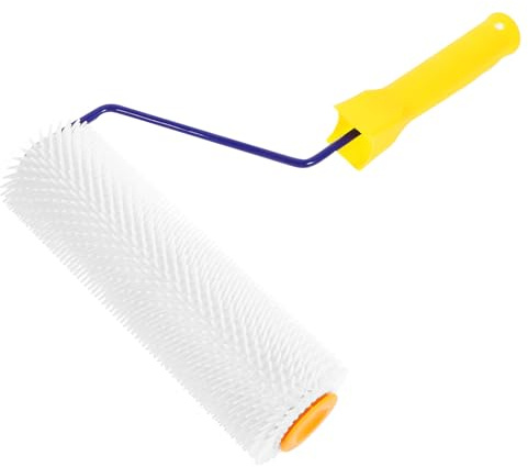 Gadpiparty Stachelwalze mit Zahnhöhe für selbstnivellierenden Estrich, Epoxid-Bodenfarbe, Belüftungswerkzeug mit Griff zum Entfernen von Blasen und glatten Oberflächen, zufällige Farbe
