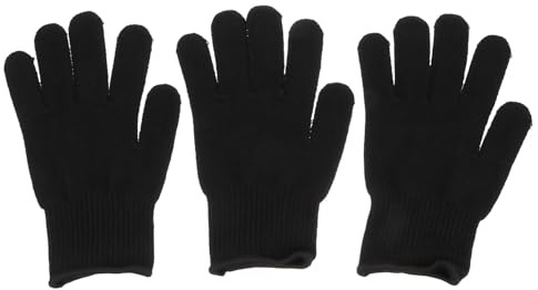 Alipis 3 Stück pack Hitzebeständige Styling Handschuhe aus Baumwolle Schutzhandschuhe für Lockenstäbe und Haarglätter Hitzebeständig bis 200 °c für Friseure und Heimgebrauch