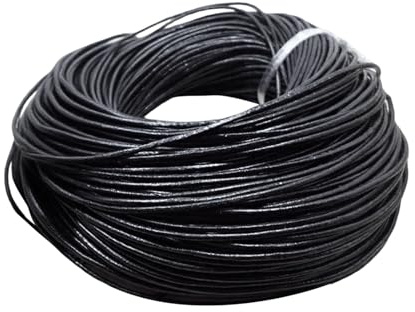 Snöre I Äkta Läder - Rund Smycketråd Av Koskinn, Mjuk Pärlsnöre | 29-fots Smyckenstillbehör Hållbar Handgjord Lädersnöre För Armband Halsband Gör-det-själv-hantverksprojekt Svart Och Brunt