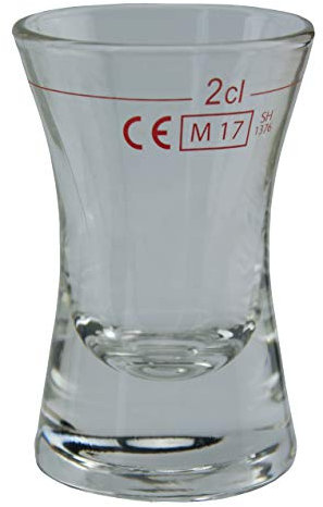 Table Roc 702620 Wachtmeister Lot de 24 verres à shot avec anneau rotatif à 2 cl Verre transparent 28 ml