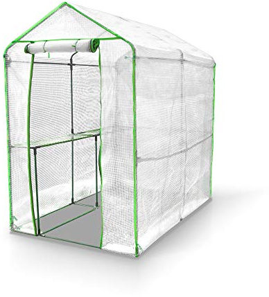 Berlan Folien Gewächshaus 186 x 120 cm begehbar mit Regal