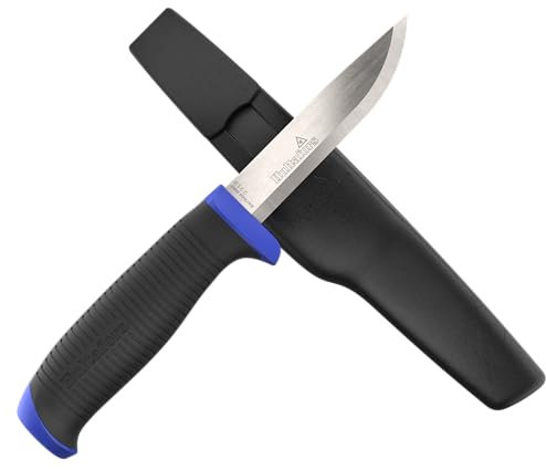 Hultafors Craftsman's knife RFR GH I All-purpose knife with non-slip Santoprene® handle and German high-grade stainless steel blade I Including holster and holder for working trousers I 380260