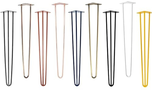 Natural Goods Berlin 4X Hairpin Leg Tisch-Beine | Tisch-Füße aus Metall | Hairpin Legs für DIY-Projekte wie Esstisch & Schreibtisch | Tisch-Gestell 71cm hoch & 3-Streben | Rot