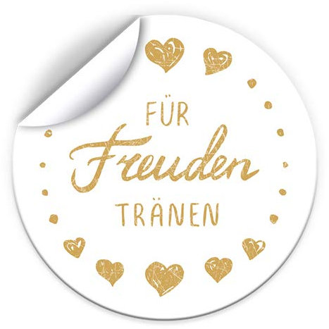 Junaversum Freudentränen 75 Aufkleber für Verpackung von Taschentücher/Sticker für Hochzeit rot