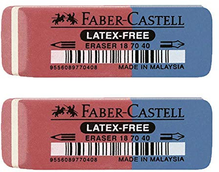 Faber-Castell 187040 - Radierer Latex-free, Tinte/Blei, 7070-40 (2 Stück)