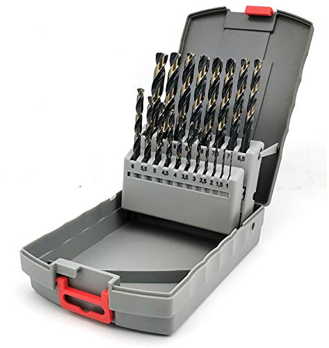 NORTOOLS Drill Bit Sets,19 PCS M2 Turbo HSS-G Metal Drill Bits with Triangle Shank,Self-Centering 135° Tip for Metal,Stainless Steel,Copper with Storage box (1.0-10mm) x0.5mm ﻿