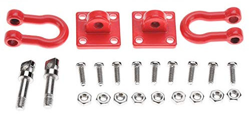 Dilwe RC Trailer Schnalle, 4 Stück RC Shackle Lock Catch Zubehör für RC Climbing Crawler(rot)
