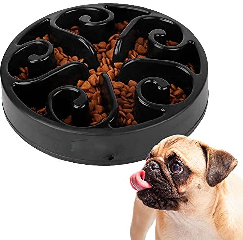 Edipets, Gamelle Anti Glouton Chat ou Chien, Plateau Interactif pour éviter l'Anxiété, pour Petits Animaux de Compagnie, Moyens et Grands (Gris)